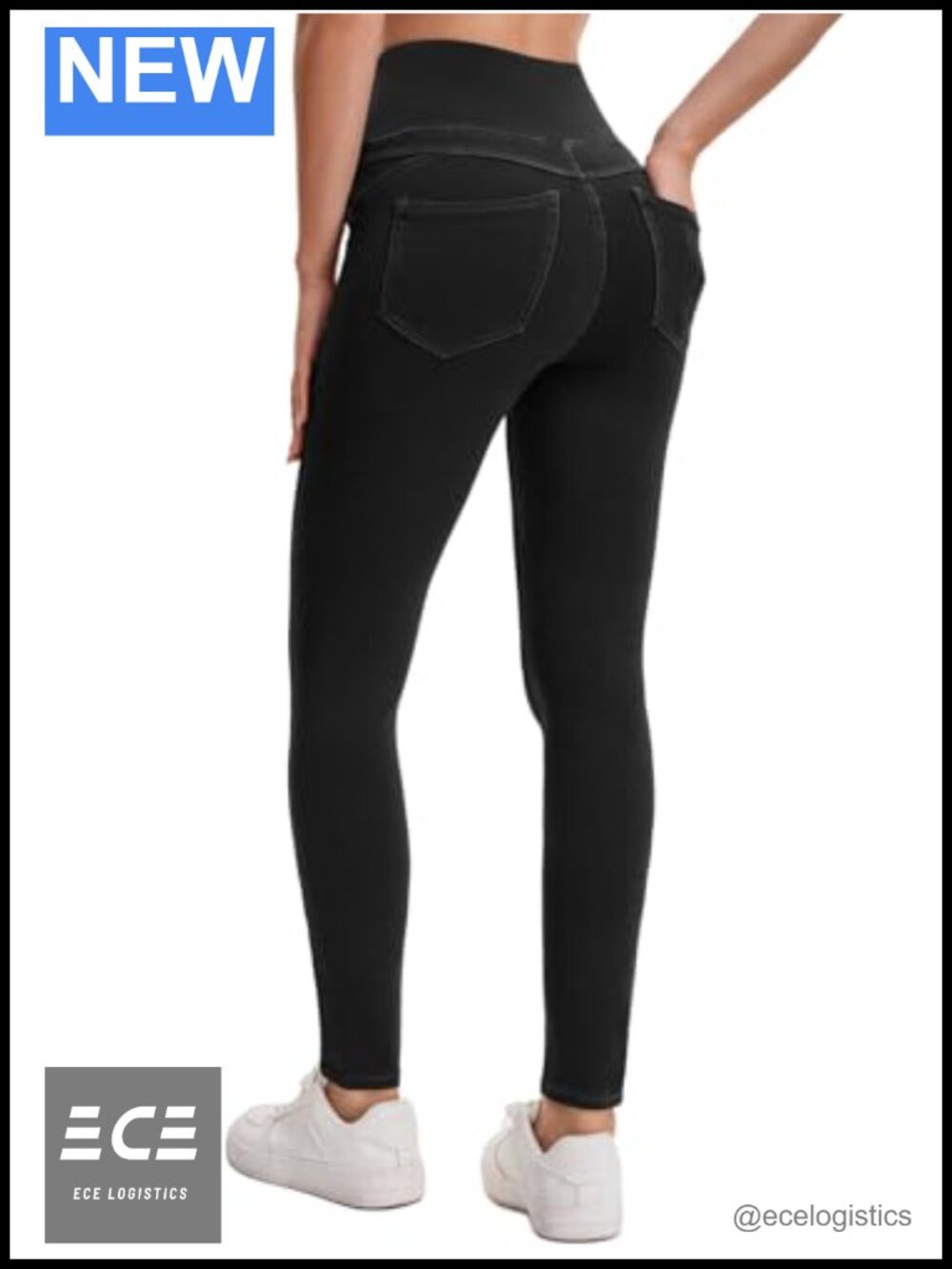 High Waisted Stretchy Jeggings Tummy Control Pull On Skinny Jeans